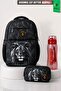X Dekomus Licensed Leon Printed Large Size High School Bag, Pen Bag, 700 ml Water Bottle Set