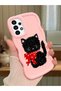 Samsung Galaxy A13 4g Compatible Case Camera Protector Pink Silicone Couple Phone Case Cat Pattern