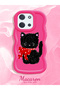 Poco C85 Compatible Case Camera Protector Red Silicone Couple Phone Case Cat Pattern - 2