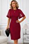 Women's Short Sleeve Crew Neck Midi Imported Crepe Dress - 2