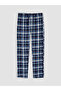 Navy Blue Regular Fit Men's Pajama Set - 8