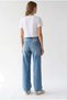 2164 Women's High Waist Palazzo Wide Leg Denim Trousers Blue - 4