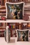 Artistic Floral Portrait Baroque Fringed Pillowcase - Bohemian Brown Cream Tassel Throw Pillow Cover - 2