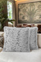 Elegant Fringed Pillowcase with Botanical Leaf Motif - Natural Floral Gray Cream Tassel Throw Pillow Cover - 5