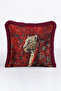 Tiger Design Exotic Leopard Figure Fringed Pillowcase-Ethnic Red Tassel Throw Pillow Cover - 5