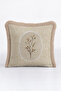 Floral Patterned Beige Elegant Fringed Pillowcase - Botanical Country Cream Mink Tassel Throw Pillow Cover - 7