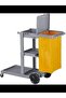-Heavy Duty Housekeeping Cart with Lid & Large Wheels, Commercial Hotel Traditional Janitorial Cleaning Trolley, Load 100kg (Color Gray)