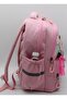 495 Waterproof Fabric Girls' Primary School Bag Patterned 3-Piece Set School Bag Powder-Beige - 5