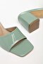 Patent Leather and Flat Single-Strap Green Patent Leather Women's Heeled Slippers - 2