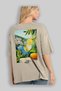 Amalfi Italy 5 Beige Oversize Country City Back Printed Unisex T-Shirt 100% Cotton Premium - 3