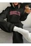 Brooklyn USA Tracksuit - Black Printed Suit Jogger Sweatshirt Elastic Leg Hooded