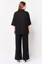 Women 2 Pieces Embroidered Shirt And Palazzo Pants Set, Black - 2