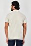 Men Stretch Fit Textured Short Sleeve Polo Shirt, Beige - 3