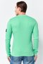 Jeans Men Crew Neck Long Sleeve Embroidered Logo T-Shirt, Green - 4