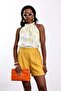 Yellow Patterned Halter Neck Blouse 17762 - 3