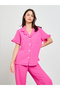 Pink Textured Shirt And Pyjama Set - 2
