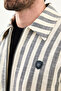 Striped Slim Fit Shirt Collar Side Pocket Men's Coat Navy Blue - 39662.26Y - 2
