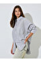 White Longline Striped Oversized Shirt