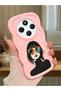 Redmi 14C Compatible Case Camera Protector Pink Silicone Couple Phone Case Girl Pattern