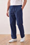 Men's Comfortable Fit 3-Piece Set Gray Capri Beige Shorts Navy Blue Trousers Linen Harem Pants Summer Casual Model - 3