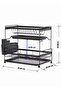 2 Tiers Large Kitchen Dish Rack with Removable Cutting Board Holder Utensil Holder and Cup Holder - 3