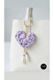 Heart Model Bag Charm Keychain Stylish Flashy Charm Purple Lilac - 3
