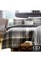 Dreams & Drapes - Charcoal Grey Checkered Deer Duvet Cover - Single Bedding Size - 3
