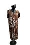 V-Neck Short Sleeve Combed Cotton Dress - 4