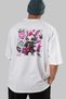 Rock Star Bunny Oversize Back Printed White T-Shirt Unisex %100 Cotton Premium Design Streetwear - 6