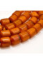 German Musk Beads 33 Beads 12.5x13.5mm Amber Striped Barrel Decorative Beads Triple Silk Tassel 69g - 5