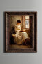 Woman Reading a Book by the Window - Vintage Patterned Painting - Thick Model