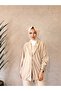 250339 Striped Stylish Pants Jacket Suit Beige