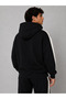 Men's Striped Hooded Sweatshirt with Pockets - 3