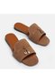 Large Size Women's Tan Suede Tassel Detailed Casual Slippers 41-42-43-44 - 2