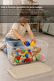 3-Piece Lockable Lid Storage Box - Baby Room Organizer Children's Toy Organizer 40Lt Beige - 3