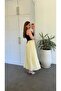 Lined Skirt with Pockets and Elastic Waist Yellow - 4