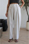 Stone Pleat Detailed Linen Trousers - 5145 - 5