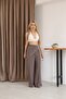 Pareo Detailed Palazzo Trousers Mink - 2