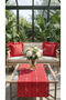 100% Cotton Red Rectangular Special Patterned Runner 40X150 - 5