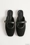 Black Slippers with Plaid Pattern 205 - 4