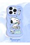 iPhone 14 Pro Compatible Case Camera Protector Blue Silicone Couple Phone Case Stripe Pattern - 2