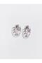 Silver Color Twisted Textured Curved Hoop Earrings