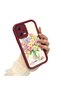 Xiaomi Poco X5 5g Compatible Case Camera Protector Burgundy Silicone Couple Phone Case Floral Pattern - 3