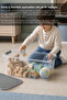Decorative Storage Box - Baby Room Organizer Toy Organizer Box with Locking Lid 30Lt Gray - 4