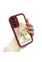 Samsung Galaxy A13 5g Compatible Case Camera Protector Burgundy Silicone Couple Phone Case Floral Pattern - 3