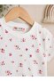 Girls' Floral Patterned Cotton Crew Neck T-Shirt and Half Tights Summer Two-Piece Set - 2