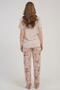 Women's Half Buttoned Short Sleeve Ecru Pajama Set C6T4N2215 - 4