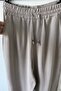 Stone Color Drawstring Waist Carrot Cut Tencel Trousers - 3