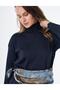 Turtleneck Knitwear Dress Dark Navy Blue - 7