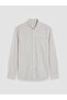 Brown Regular Fit Striped Linen Blend Men's Shirt - 8